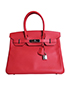 Birkin 30 Veau Epsom in Bougainvillea, front view
